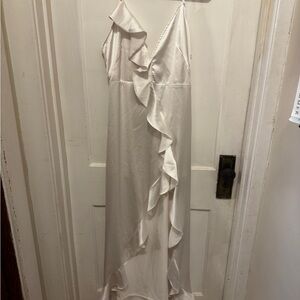 Elegant White Ruffle Dress